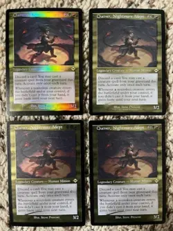 MTG- Chainer, Nightmare Adept x4 - MH2 Retro FOIL (3 are Etched) - Image 1