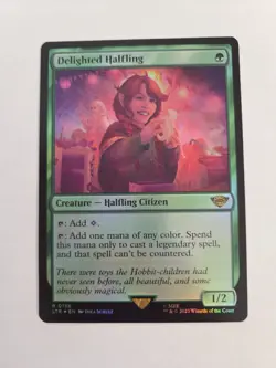 MTG Lord of the Rings-Delighted Halfling Foil-NM-158 - Image 1