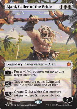 Ajani, Caller of the Pride (Borderless) Foundations Regular - Image 1