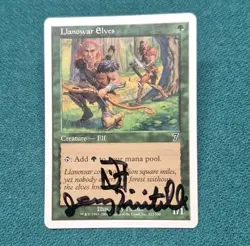 UNPLAYED SIGNED MTG Llanowar Elves 7th Edition Jerry Tiritilli EDH CUBE MAGIC - Image 1