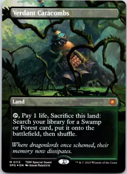 Verdant Catacombs (Borderless) 113 Special Guests NM FOIL MTG - Image 1