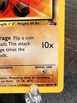 Pokemon TCG Geodude Fossil 47/62 1st Edition LP - Image 5