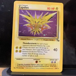 Pokemon TCG Zapdos 15/62 Fossil Unlimited Holo Rare NM Mitsuhiro Arita - Image 1
