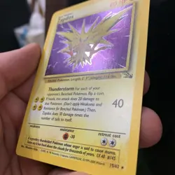 Pokemon TCG Zapdos 15/62 Fossil Unlimited Holo Rare NM Mitsuhiro Arita - Image 2