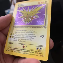 Pokemon TCG Zapdos 15/62 Fossil Unlimited Holo Rare NM Mitsuhiro Arita - Image 3