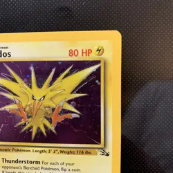 Pokemon TCG Zapdos 15/62 Fossil Unlimited Holo Rare NM Mitsuhiro Arita - Image 4