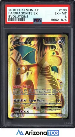 Pokemon 2016 Dragonite EX 106/108 Full Art Ultra Rare Evolutions PSA 6 - Image 1