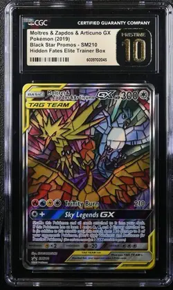 Pokemon 2019 Moltres & Zapdos & Articuno GX Black Star Promos SM210 PRISTINE 10 - Image 1