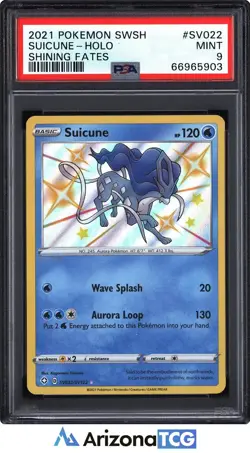 Pokemon 2021 Suicune SV022 Holo Shiny Vault Shining Fates PSA 9 - Image 1