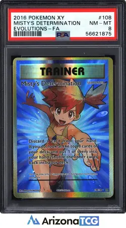Pokemon 2016 Misty's Determination 108/108 Full Art Evolutions PSA 8 - Image 1