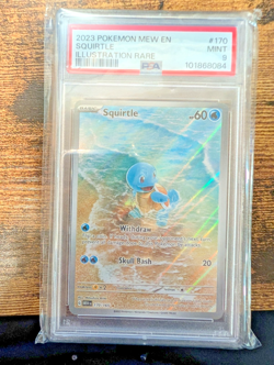 2023 POKEMON MEW EN-151 ILLUSTRATION RARE #170 SQUIRTLE PSA 9 - Image 1