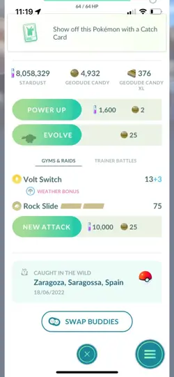 Pokemon Go Shiny Geodude ( Reduced) - Image 2