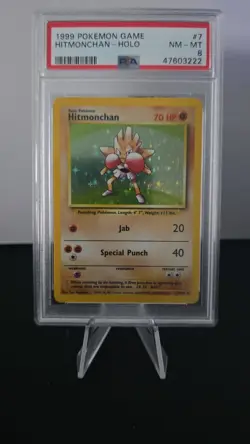 1999 Pokemon Game #7 Hitmonchan - Holo PSA 8 - Image 1