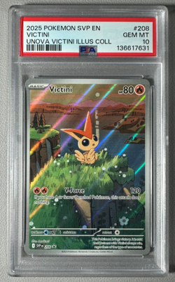 2025 Pokemon SVP 208 Victini PSA 10 Graded Illustration Rare Promo Unova 631 - Image 1