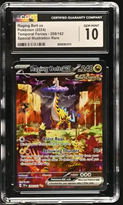 POKEMON CGC 10 SV Temporal Forces Raging Bolt ex 208/162 SIR *1070 - Image 1