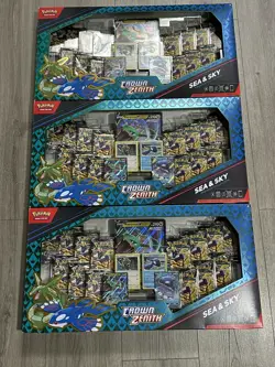 Pokemon Crown Zenith Sea and Sky premium collection Factory sealed lot of 3 - Image 1