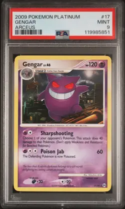 2009 POKEMON PLATINUM ARCEUS GENGAR #17 PSA 9 MINT #119985851 - Image 1