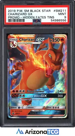 Pokemon 2019 Charizard GX SM211 Black Star Promo Hidden Fates Tins PSA 9 - Image 1