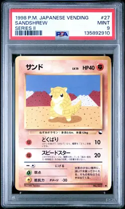 1998 POKEMON JPN VENDING SER II #27 SANDSHREW PSA 9 - Image 1