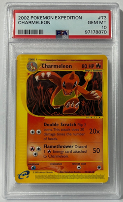 2002 POKEMON EXPEDITION BASE SET 73/165 CHARMELEON PSA 10 *** POP 78 *** - Image 1