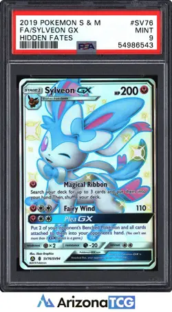 Pokemon 2019 Sylveon GX SV76/SV94 Shiny Full Art Shiny Vault Hidden Fates PSA 9 - Image 1