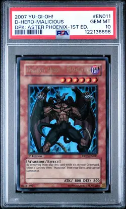 2007 YU-GI-OH! DUELIST PACK: ASTER PHOENIX 1ST ED DESTINY HERO-MALICIOUS PSA 10 - Image 1