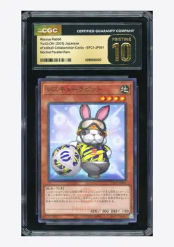 Yu-Gi-Oh CGC 10 PRISTINE Rescue Rabbit Normal Parallel Rare 2025 EFC1-JP001 JPN - Image 1