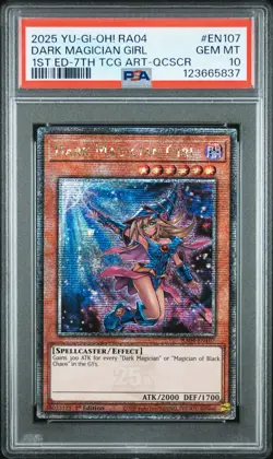 Yugioh PSA 10 2025 Dark Magician Girl RA04-EN107 QCR 1st Edition "7th Art" *5837 - Image 1