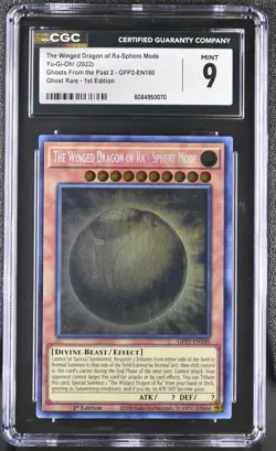 CGC 9 MINT Yugioh The Winged Dragon of Ra-Sphere Mode GFP2-EN180 Ghost Rare - Image 1