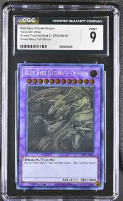 CGC 9 MINT Yugioh Blue-Eyes Ultimate Dragon GFP2-EN181 Ghost Rare 1st Edition - Image 1