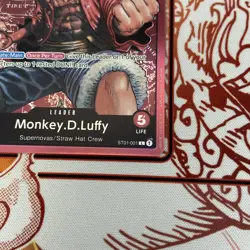 One Piece English Monkey.D.Luffy ST01-001 Leader Foil - Near Mint - Image 3