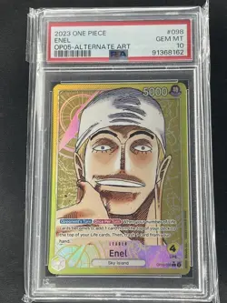 2023 ONE PIECE ENEL ALTERNATE ART OP05-AWAKENING OF THE NEW ERA #098 PSA 10 - Image 1