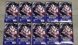 One Piece OP14 The Azure Sea’s Seven Sleeved Booster Pack LOT of 10 NEW SEALED - Image 1