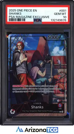 One Piece 2025 Shanks OP09-001 Leader PSA Magazine Exclusive GEM MINT PSA 10 - Image 1