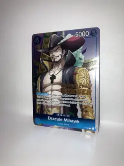 Dracule Mihawk GOLD STAMP RELEASE EVENT WINNER PROMO ALT ART P-081 ONE PIECE NM - Image 2