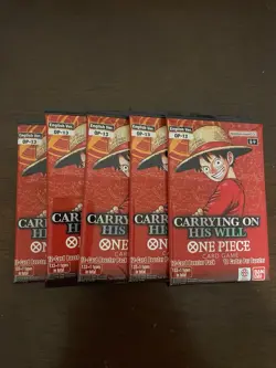 One Piece Carrying On His Will OP-13 Five 5 Booster Packs Lot English H - Image 1