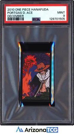 One Piece 2010 Portgas D. Ace December One Piece Hanafuda PSA 9 - Image 1