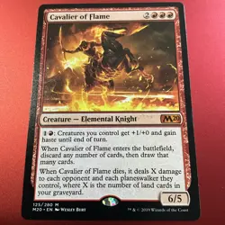 Cavalier of Flame Core Set 2020 / M20 NM Red Mythic Rare MAGIC MTG CARD - Image 2