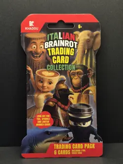ITALIAN BRAINROT TRADING CARD GAME KHADOU BOOSTER Pack SEALED 1 Pack/6 Cards - Image 1