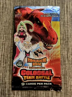 2009 UPPER DECK Dinosaur King "Colossal Team Battle" 9 Card Sealed Booster Pack - Image 1