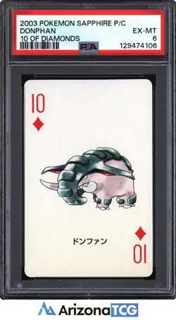 Pokemon 2003 Donphan 10 Of Diamonds Pokemon Sapphire Playing Card Japanese PSA 6 - Image 1