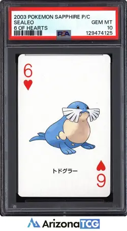 Pokemon 2003 Sealeo 6 Hearts Pokemon Sapphire Playing Cards Japanese PSA 10 - Image 1