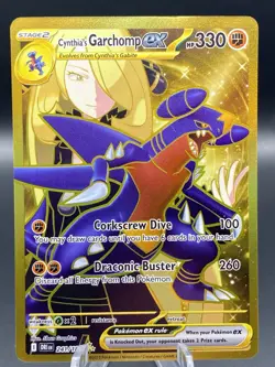 Pokemon Destined Rivals Cynthia's Garchomp EX Gold Hyper Rare Card 241/182 - Image 1