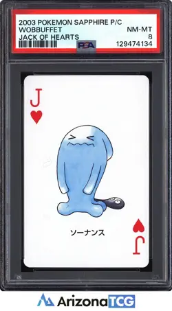 Pokemon 2003 Wobbuffet Jack Of Hearts Pkmn Sapphire Playing Cards Japanese PSA 8 - Image 1