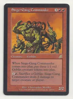 MTG SCOURGE 2x LP/MP Siege-Gang Commander Magic the Gathering Card 3x 1/1 Tokens - Image 1