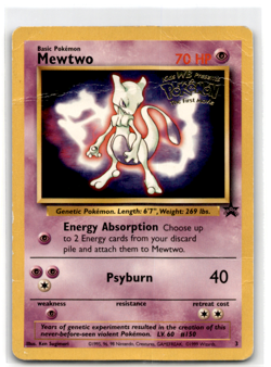 Pokemon 1999 Mewtwo Promo Card #3 First Movie Card - Image 1