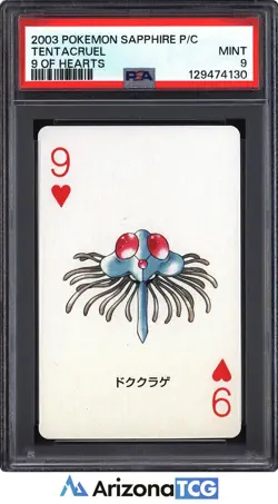 Pokemon 2003 Tentacruel 9 Of Hearts Pkmn Sapphire Playing Cards Japanese PSA 9 - Image 1