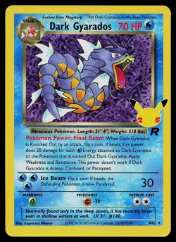 Pokemon Card - Dark Gyarados Celebrations Classic Collection 8/82 Holo - Image 1