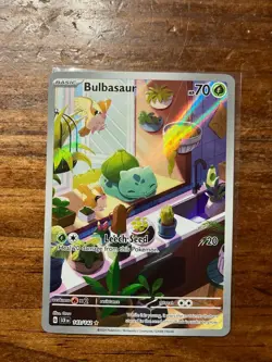 Pokemon TCG Bulbasaur Holo Card Stellar Crown Illustration, Rare, 143/142 - Image 1
