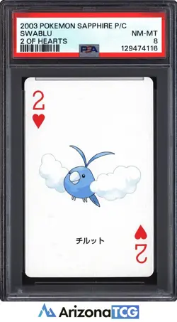 Pokemon 2003 Swablu 2 2 Of Hearts Pokemon Sapphire Playing Card Japanese PSA 8 - Image 1